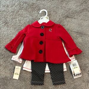 Macy's Red Kids Jacket with Black Polka Dot Pants